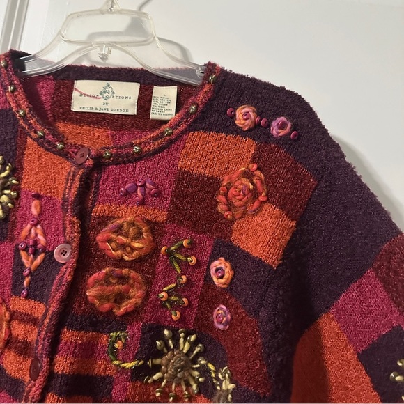 Design Options Phillip & Jane Gordon Pink Embellished Cardigan Women’s Sz Large - Picture 5 of 16